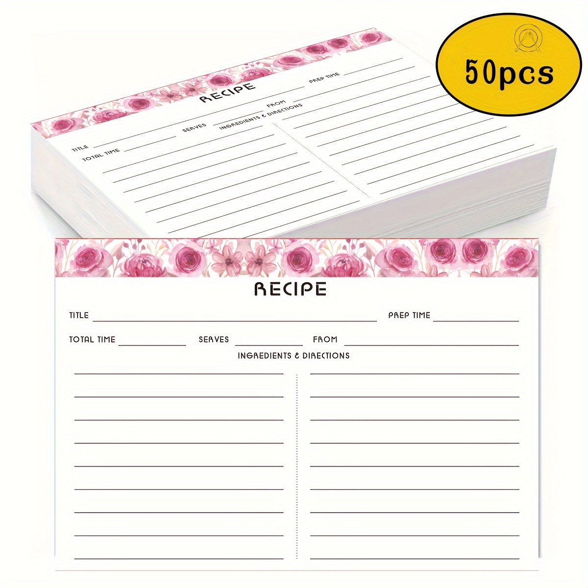 50 Double sided Printed Recipe Cards Double sided Writing In - Temu