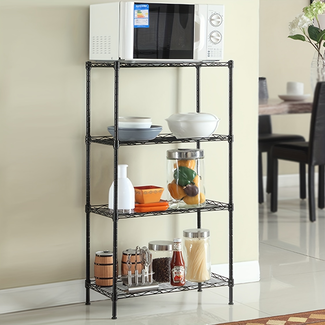 4 layer Adjustable Metal Storage Rack Durable Kitchen - Temu