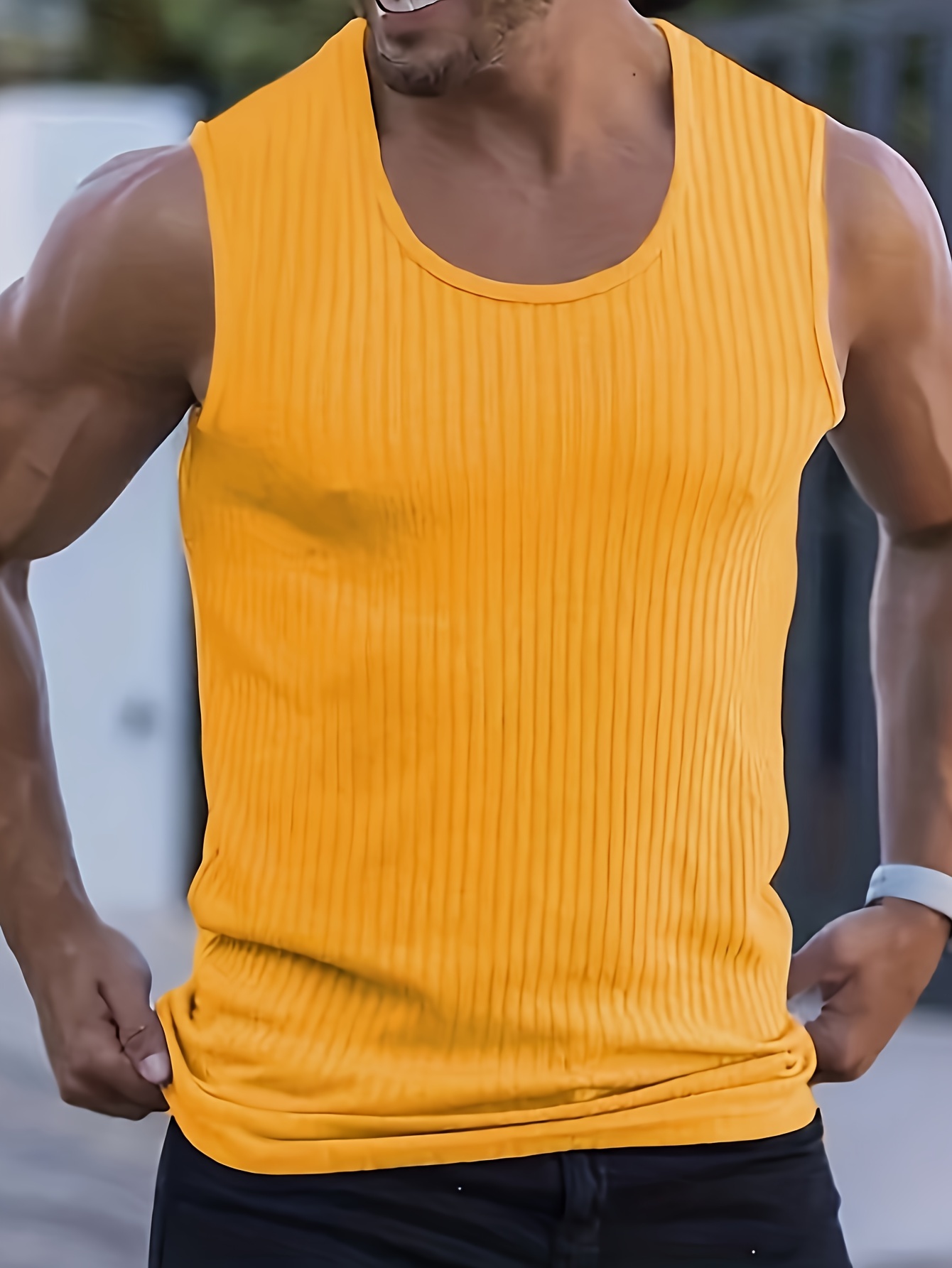 Low Side Breathable Tank Top Men's Casual Round Neck Tank - Temu Canada