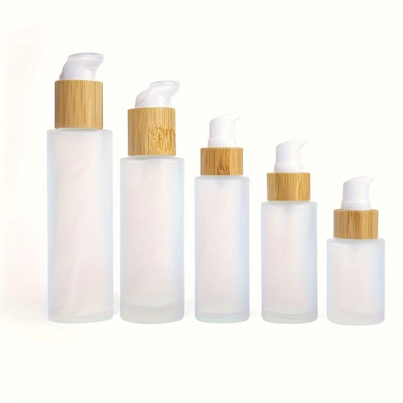 

Glass Lotion Pump Bottle, Lotion Dispenser Bottle Travel Cream Pump Bottle, Empty Round Frosted Pump Bottle For Lotion Shampoo Cosmetic Sample