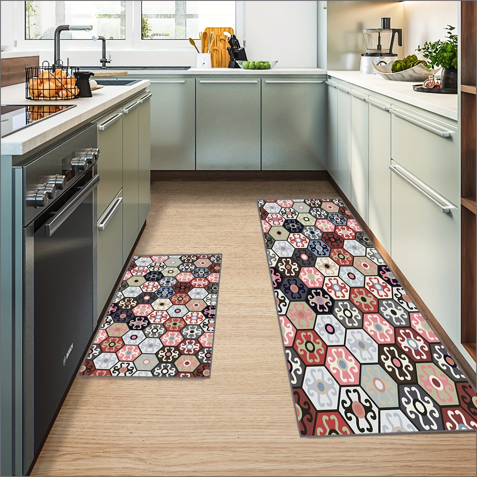 Geometric Pattern Kitchen Rugs, Absorbent Non Slip Cushioned Rugs, Stain  Resistant Waterproof Long Strip Floor Mat, Comfort Standing Mats, Living  Room Bedroom Bathroom Kitchen Sink Laundry Office Area Rugs Runner, Home  Decor 