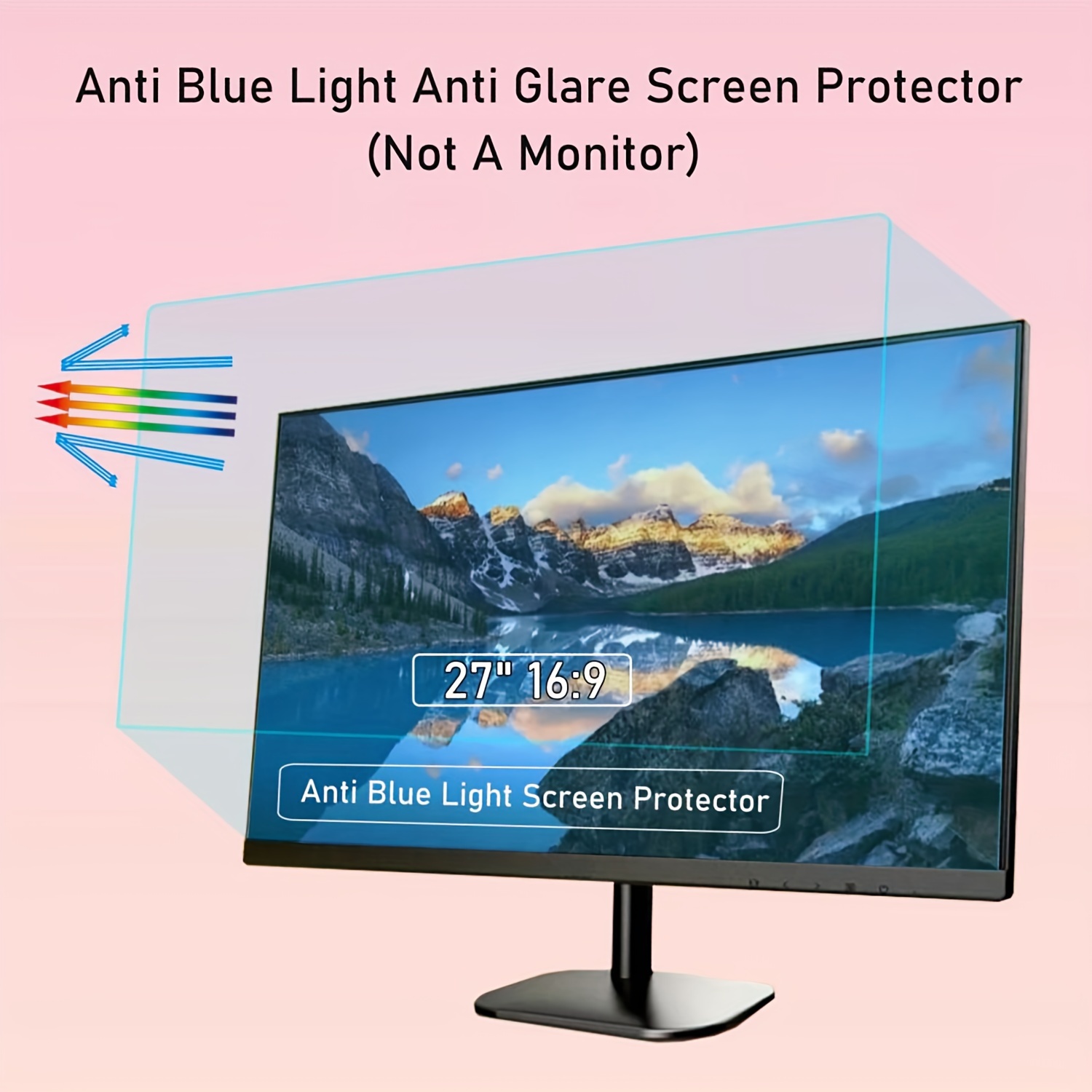 F FORITO Paquete de 2 protectores de pantalla mate antirreflejos de 27  pulgadas para monitor 16:9, compatible con