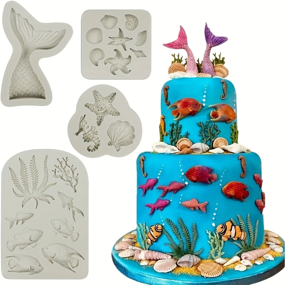 Marine Theme Girls Birthday Cake Decorations Resin Ocean Princess