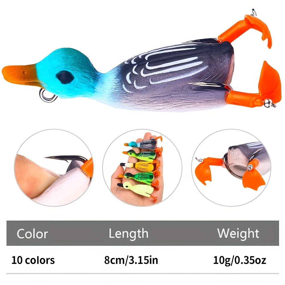 Bass Frog Duck Wobblers Topwater Silicone Fishing Lures - Temu Canada