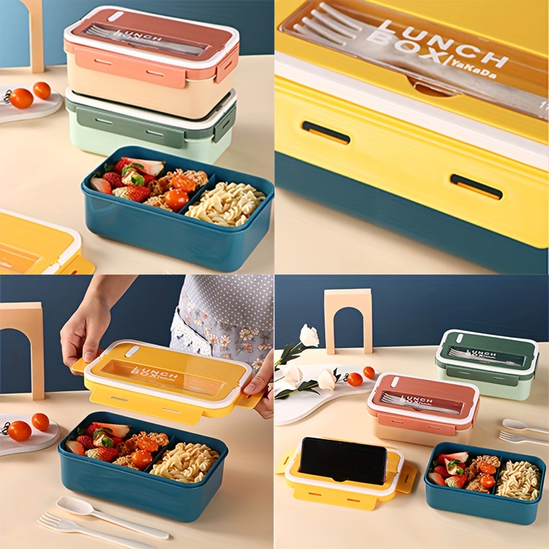 Four Cell Plastic Lunch Box Thickened Sealing Student Office - Temu