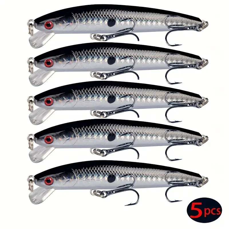 5pcs Floating Minnow Lures - Perfect for Bass, Pike & More - 8.5g Jerkbait  Wobblers & Swimbait Tackle