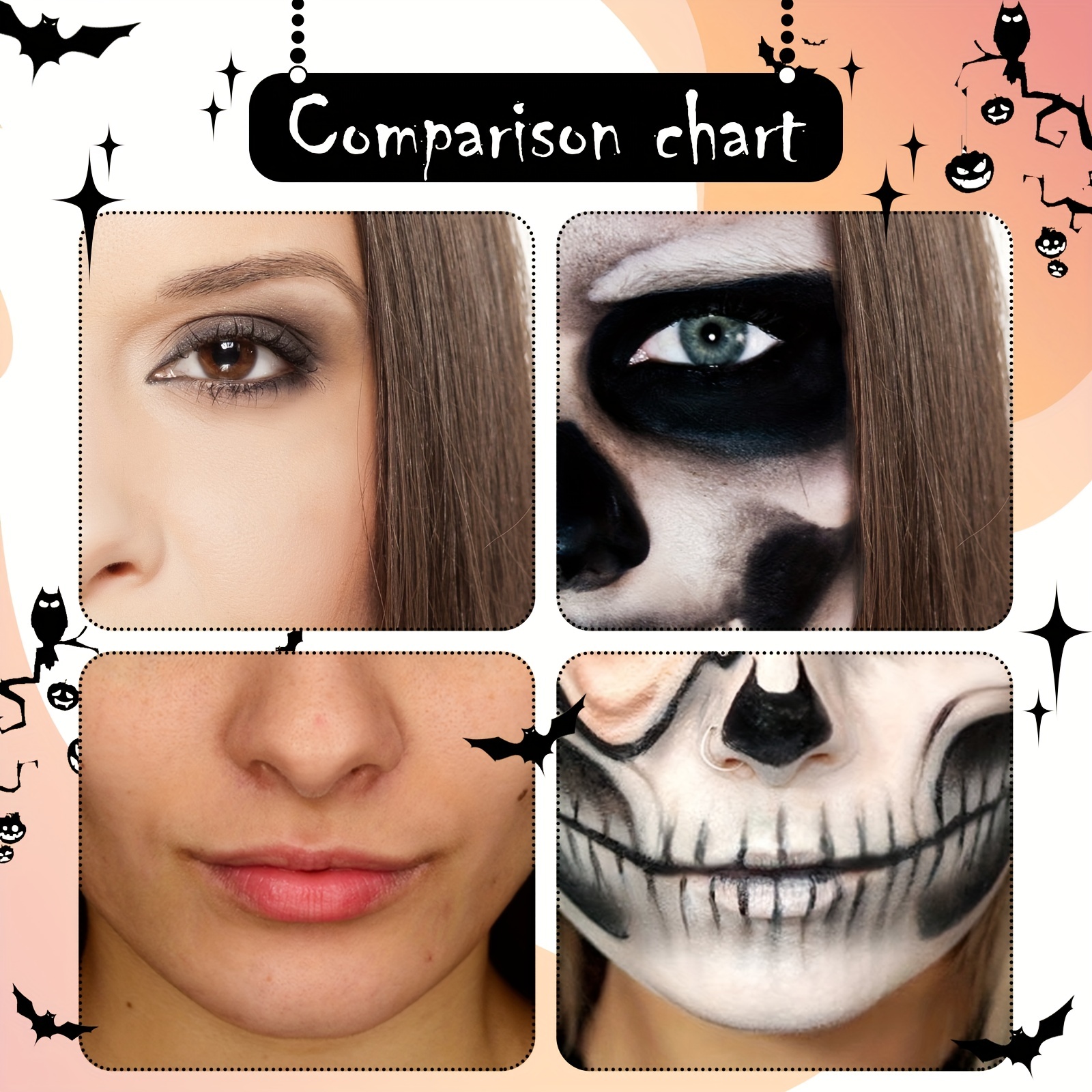 Halloween Makeup Face Paint Kit: Black And White Body Paint - Temu