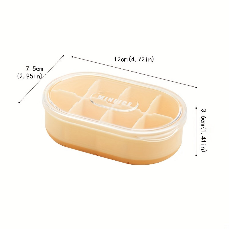 1pc Silicone Square Ice Cube Tray With 8 Compartments