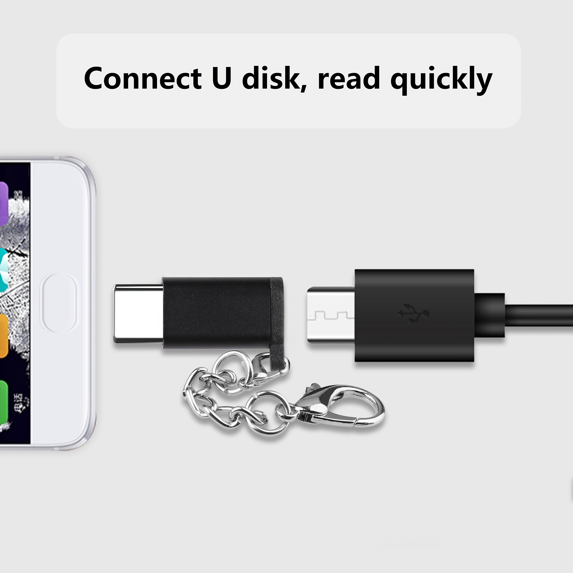 VAKS Adaptador USB C a Micro USB [2 unidades], USB C hembra a micro USB  macho, conector de conversión de carga y sincronización de datos compatible