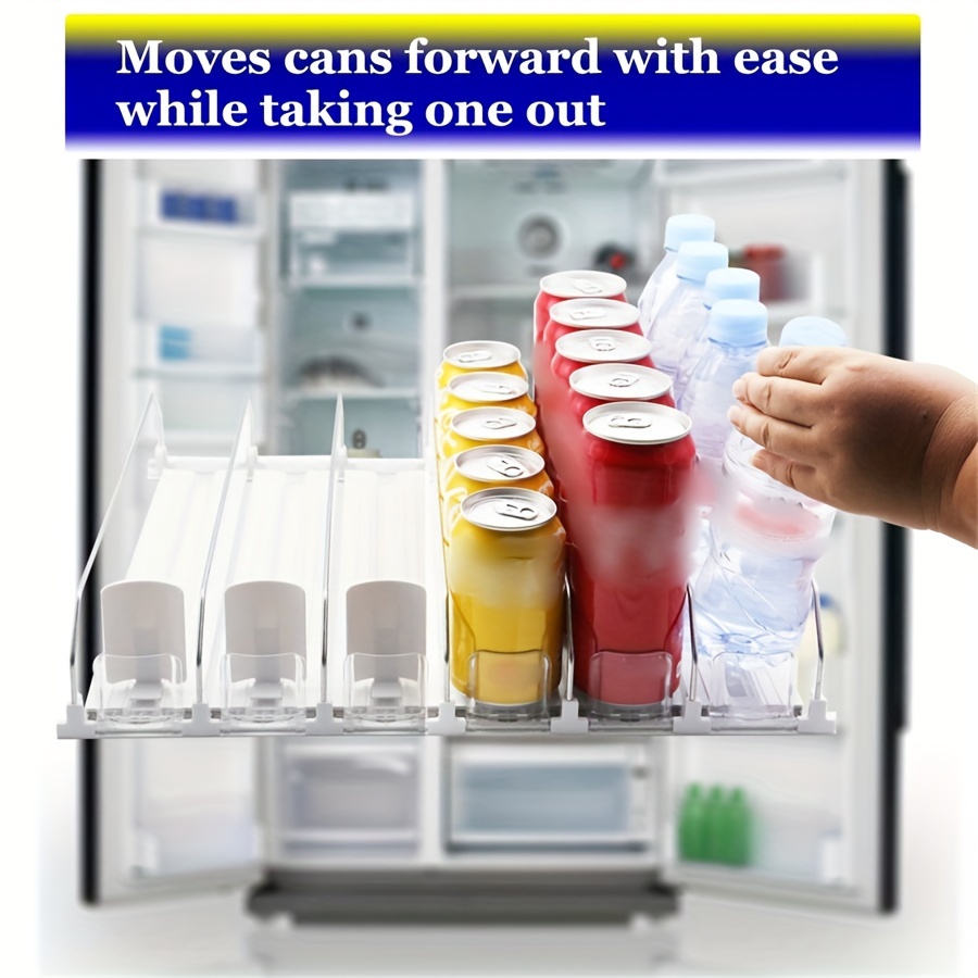 Distributeur automatique de canettes, distributeur de canettes de  réfrigérateur avec poussoir automatique pour stockage de boissons de  réfrigérateur