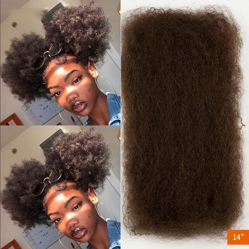 Short Black Afro Kinky Curly Braids Kinky Bulk Braiding Hair