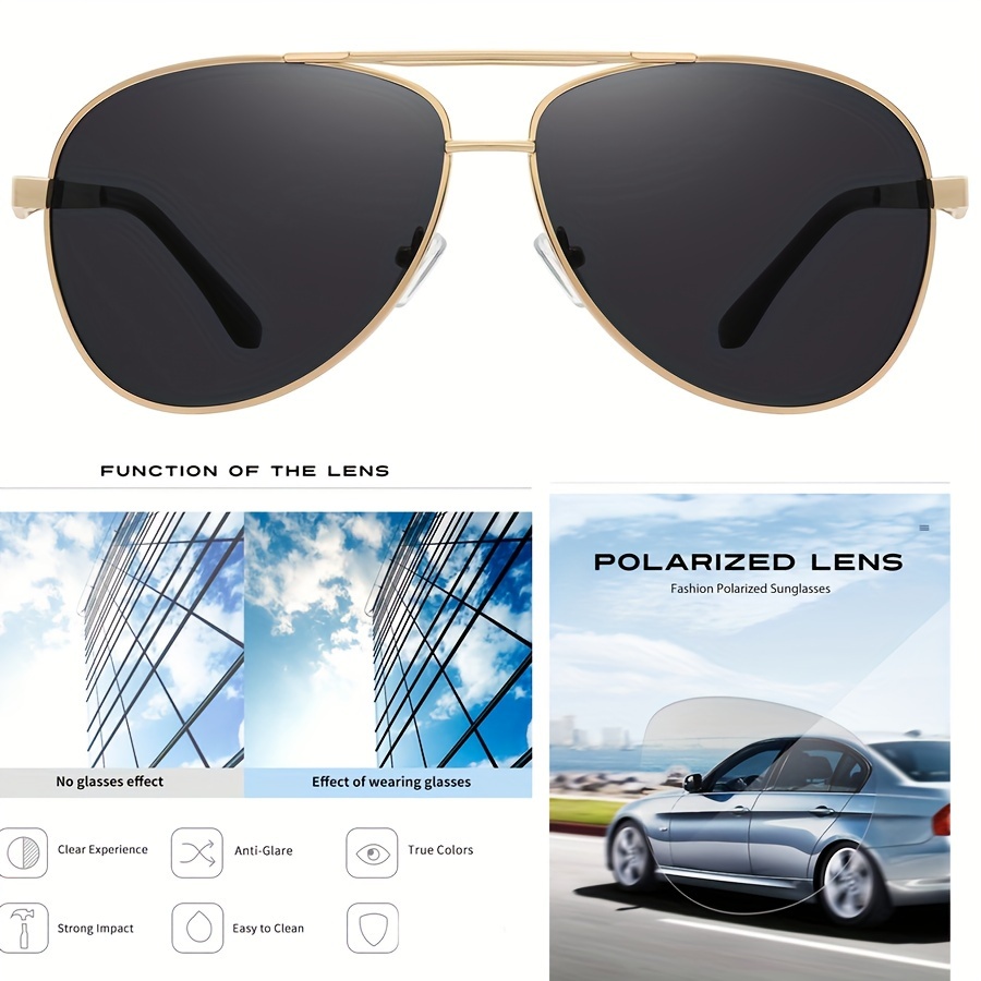 Big XL Wide Frame Extra Large Polarized Aviator Sunglasses, For Men Women  Outdoor Party Vacation Travel Driving Fishing Decors Photo Props, 2 Colors
