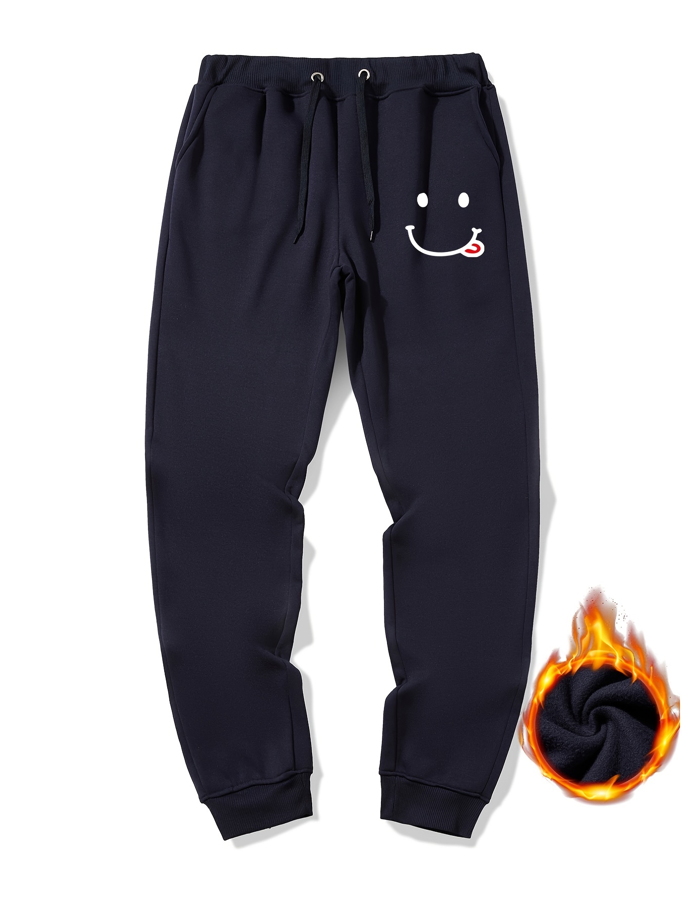 Men's Silly Face Sherpa Fleece Drawstring Sweatpants
