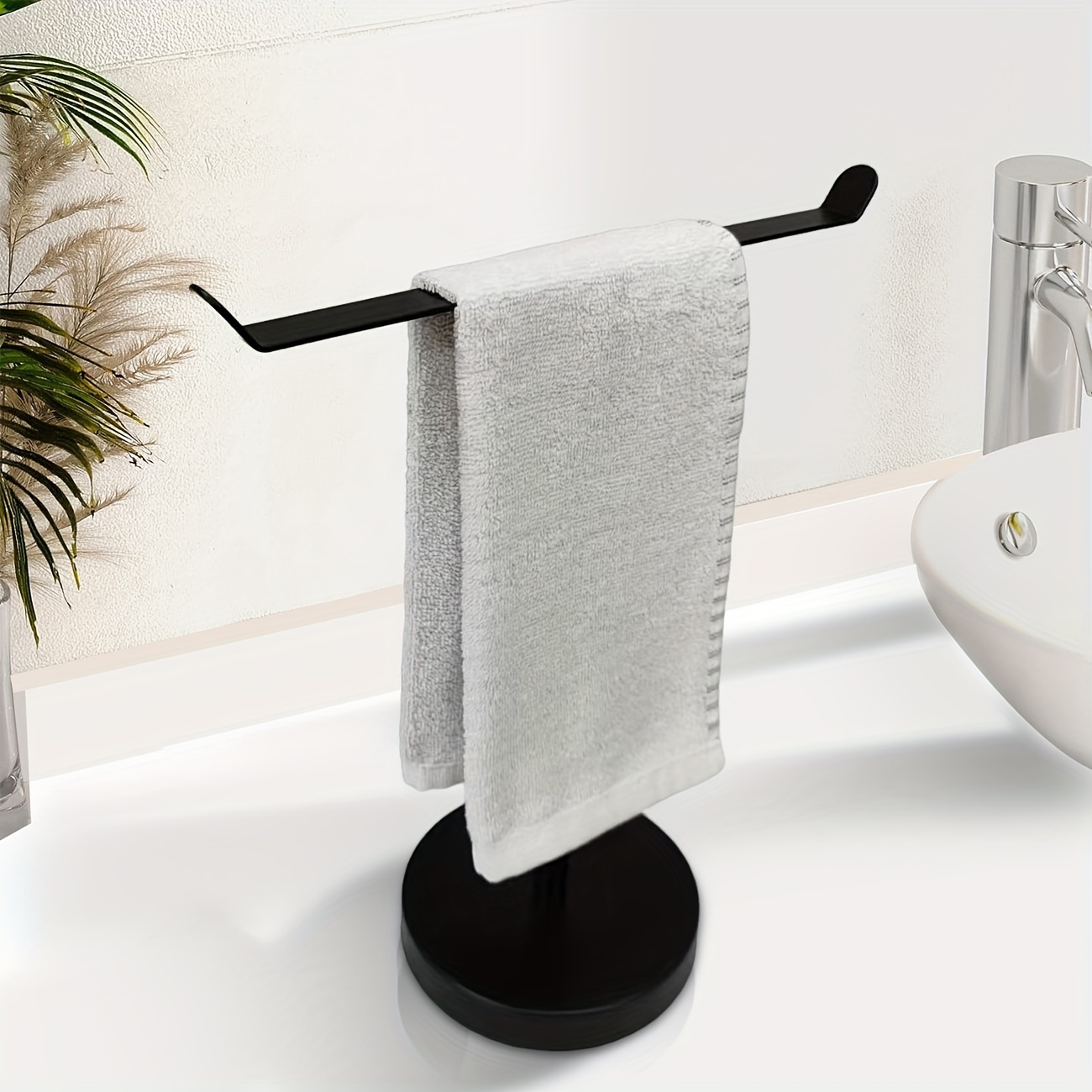 Black T type Towel Rack Bathroom Table Top Towel Rack - Temu