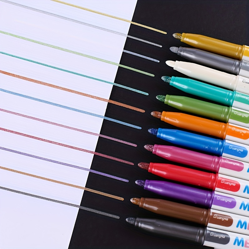 Metallic Markers High gloss Pigment Paint Pens Suitable For - Temu