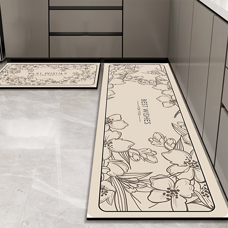  OPLJ Alfombra de cocina de grano de madera para entrada,  dormitorio, pasillo, piso, empedrado, baño, absorción de agua, alfombra  antideslizante A24, 19.7 x 31.5 in : Patio, Césped y Jardín