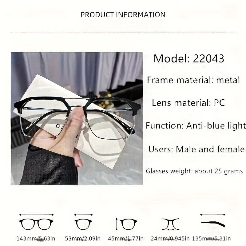 Vintage Twin Beam Aviator Glasses Anti Light Glasses