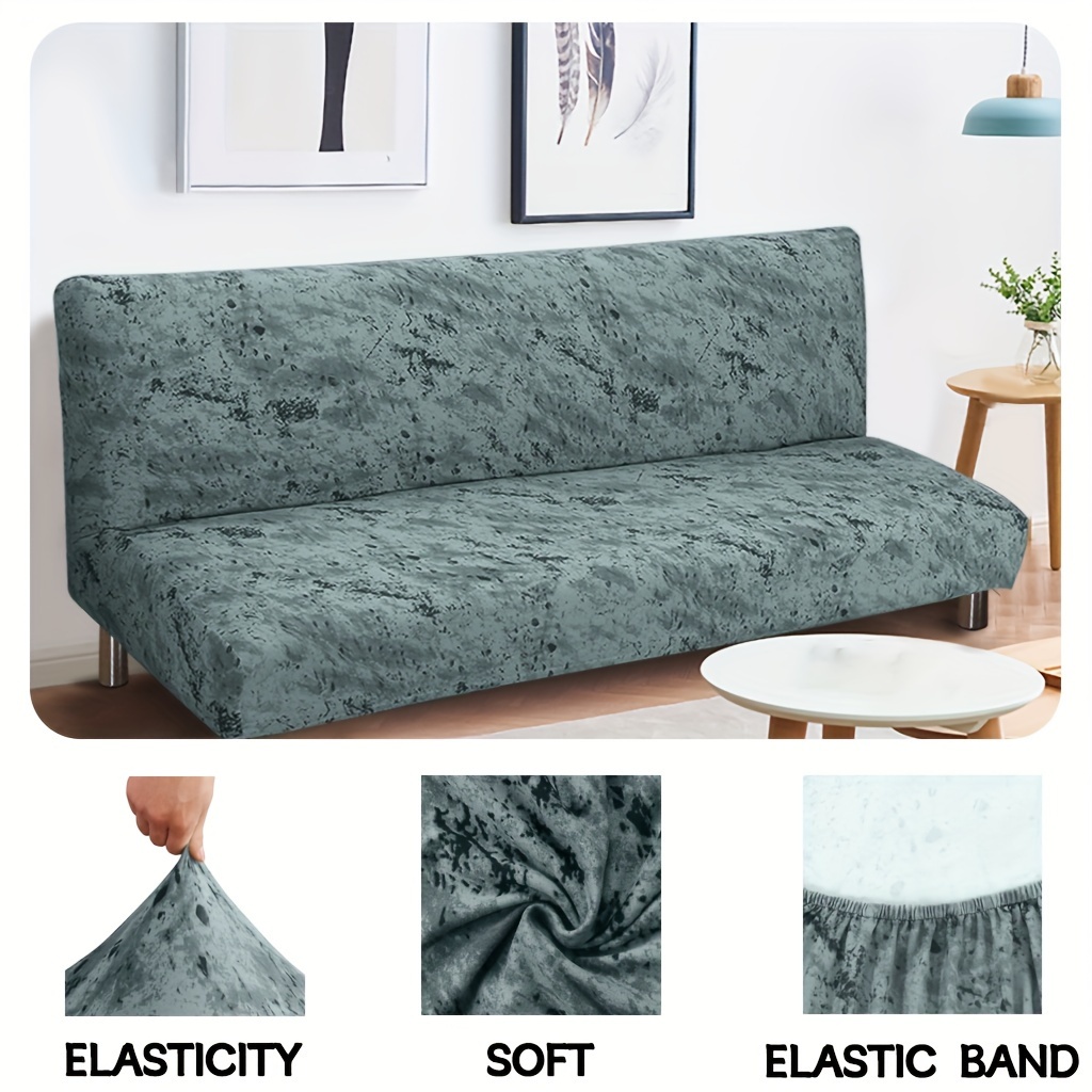 Funda elástica de LICRA para sofá cama sin brazos, protector de sofá  plegable completo, funda de futón ajustada