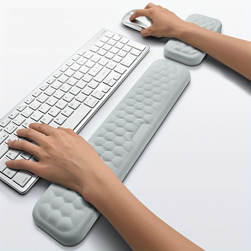 Repose-poignet de clavier et tapis de souris avec support de poignet,  ensemble de mousse à mémoire de forme pour ordinateur / ordinateur portable  / mac, durable et confortable et léger pour une