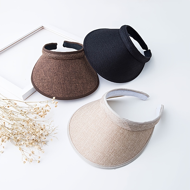 Straw Visor Hat Outdoor Sun Protection Hat for Women