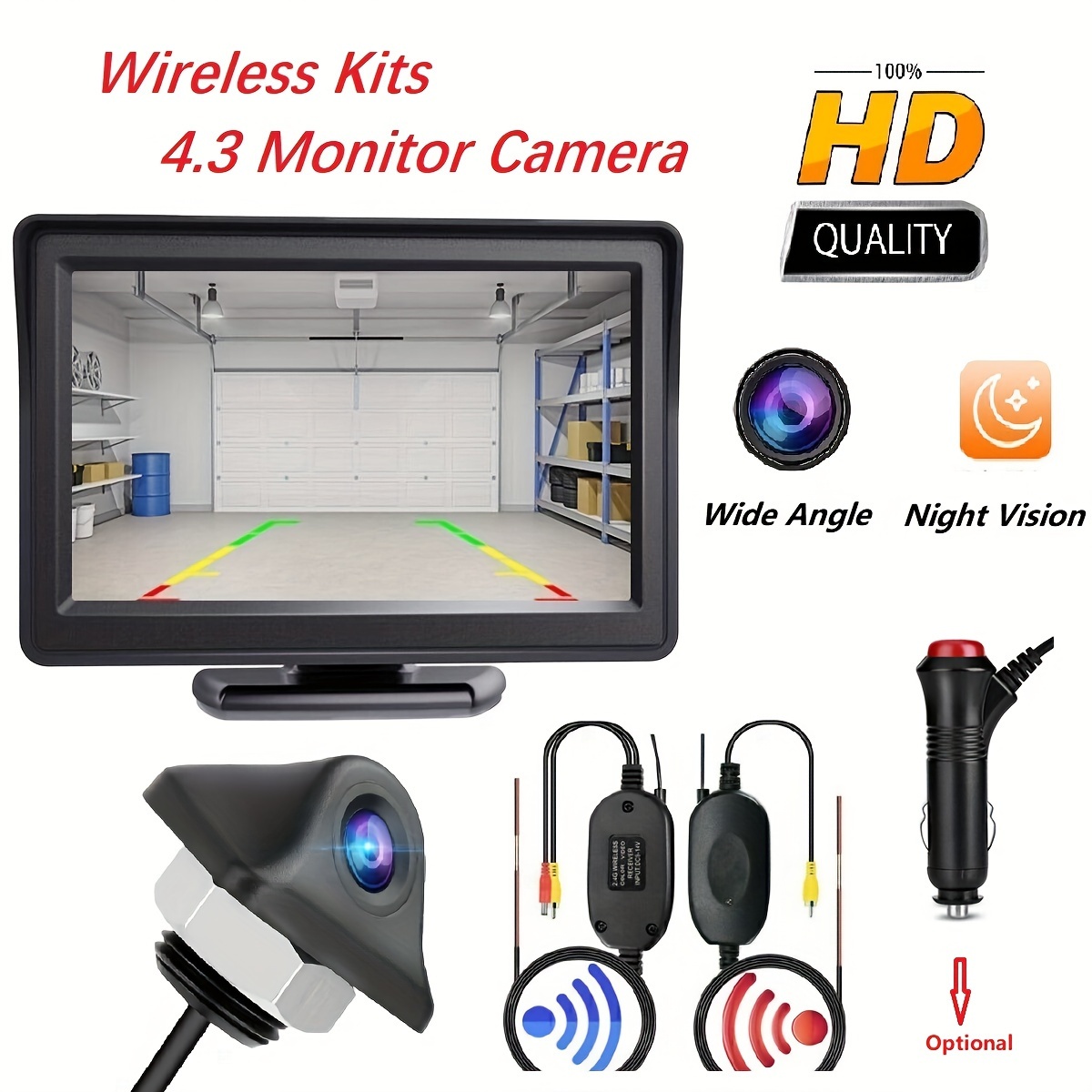 Wireless Car Monitor Backup Camera Rear View Hd - Temu