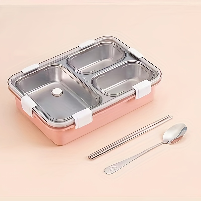 Lunch Box, 304 Stainless Steel Bento Box, 3 / 4 Compartments Food  Container, For School Students And Office Workers, Kitchen Gadgets, Kitchen  Accessories, Travel Accessories - Temu