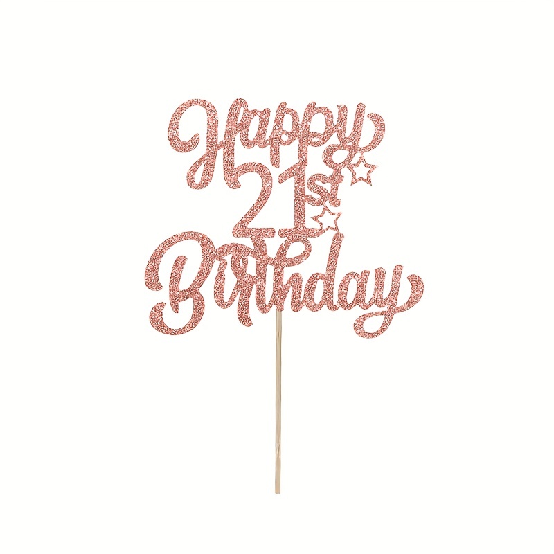 Happy Birthday Cake Topper, Black Glitter Cardstock, Free Shipping from NYC