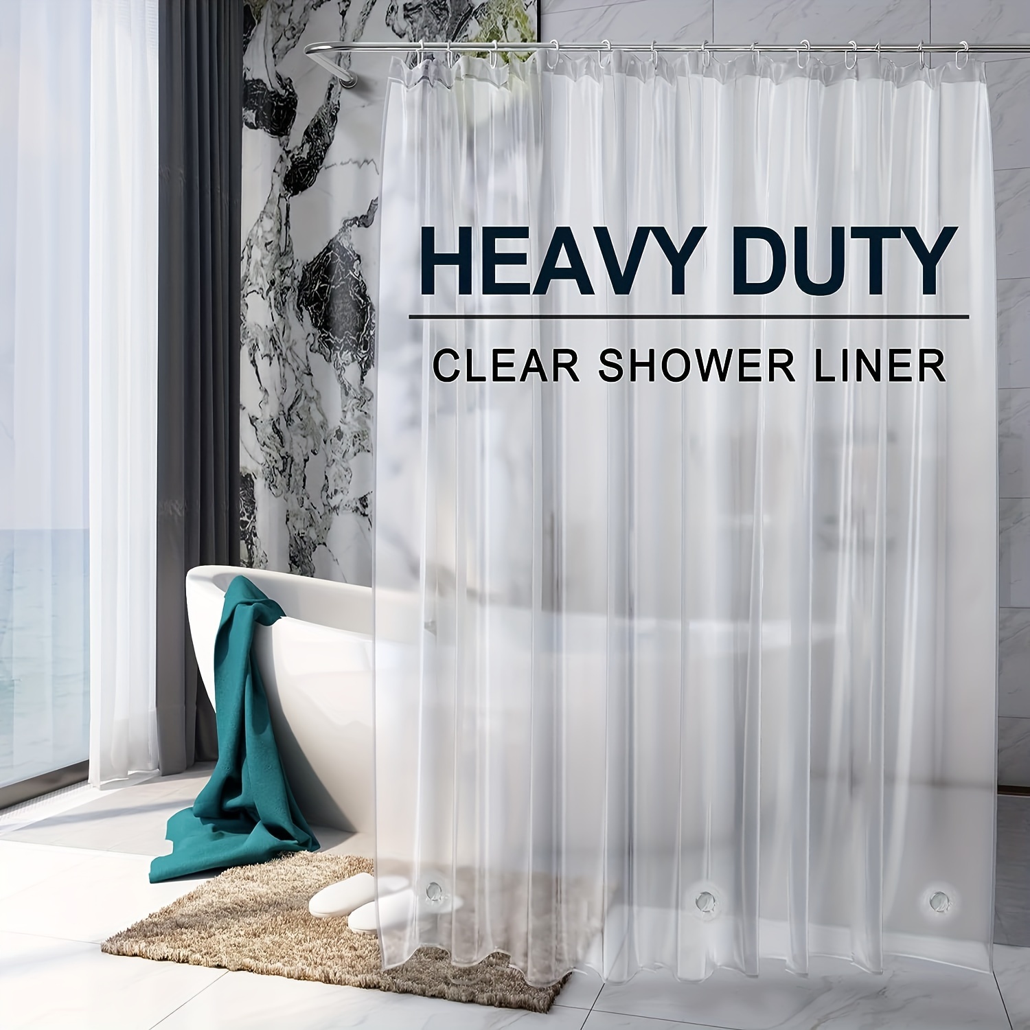 Heavy Duty Shower Curtain Water resistant Shower Curtain 12 - Temu