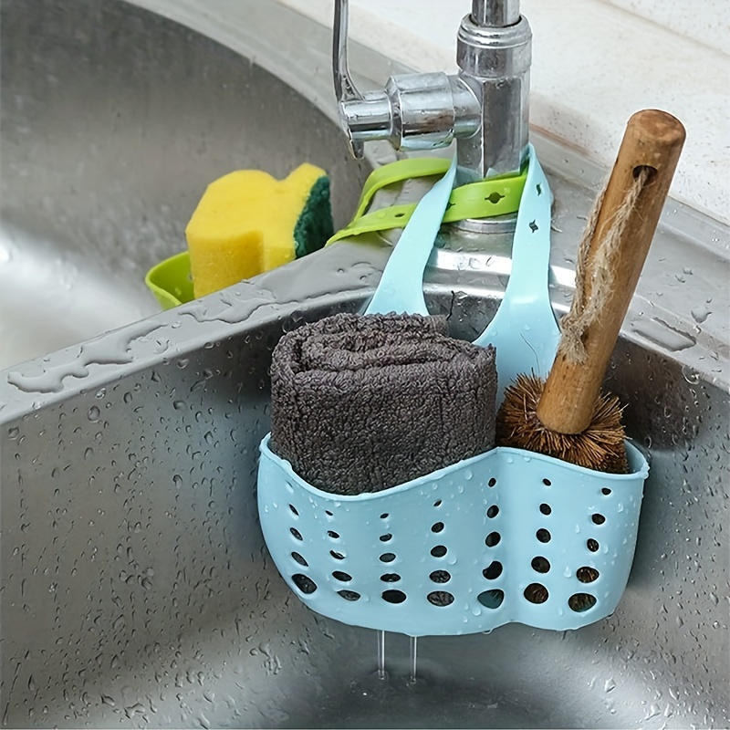 Adjustable Snap-on Sink Drain Hanging Basket, Drying Rack, Sink Drain Rack,  Soap Sponge Holder, Wash Cloth Organizer, Bathroom Soap Shelf, Home Kitchen  Supplies - Temu
