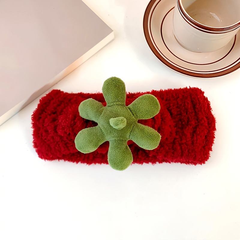 Spa-Stirnband & Armband Set Mit Erdbeer-Design – 4-teilig, Wasserabweisend | Für Gesichtspflege & Make-up