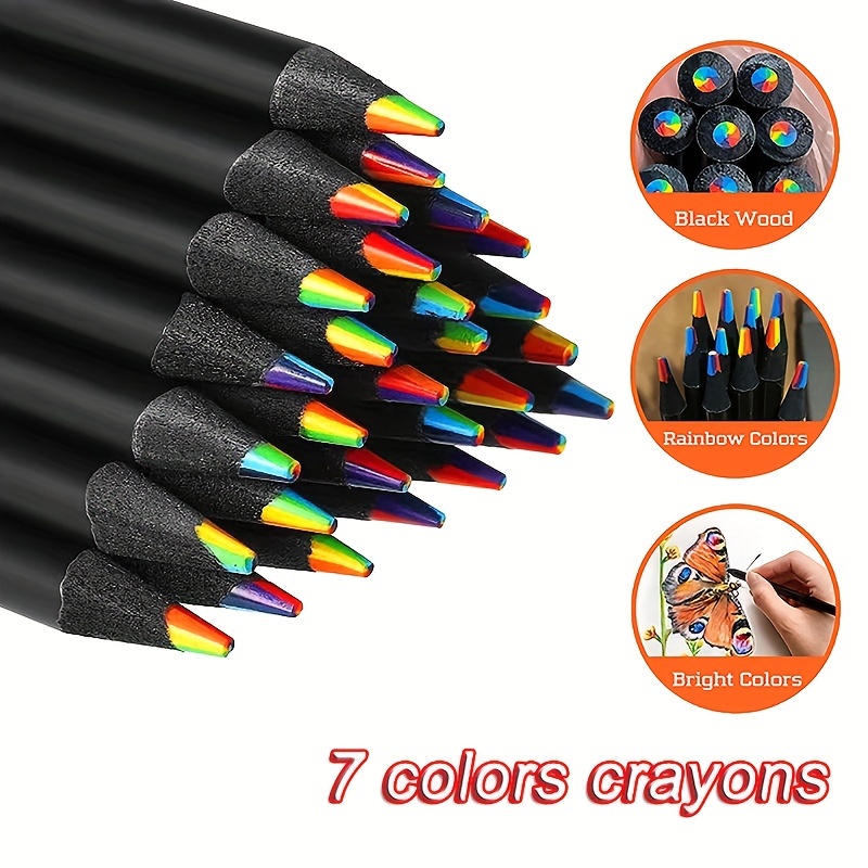Blackwood Rainbow Pen 7 Color Core Colorful Lead Rainbow - Temu