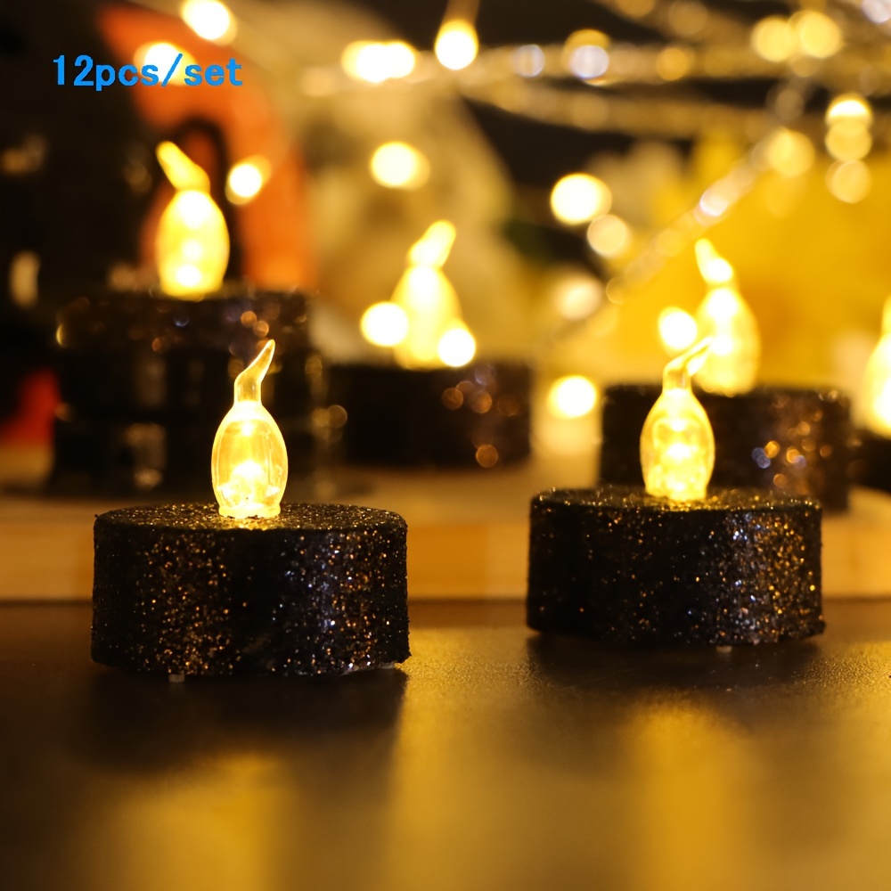 Golden Powder Candle Light Led Electronic Simulation - Temu