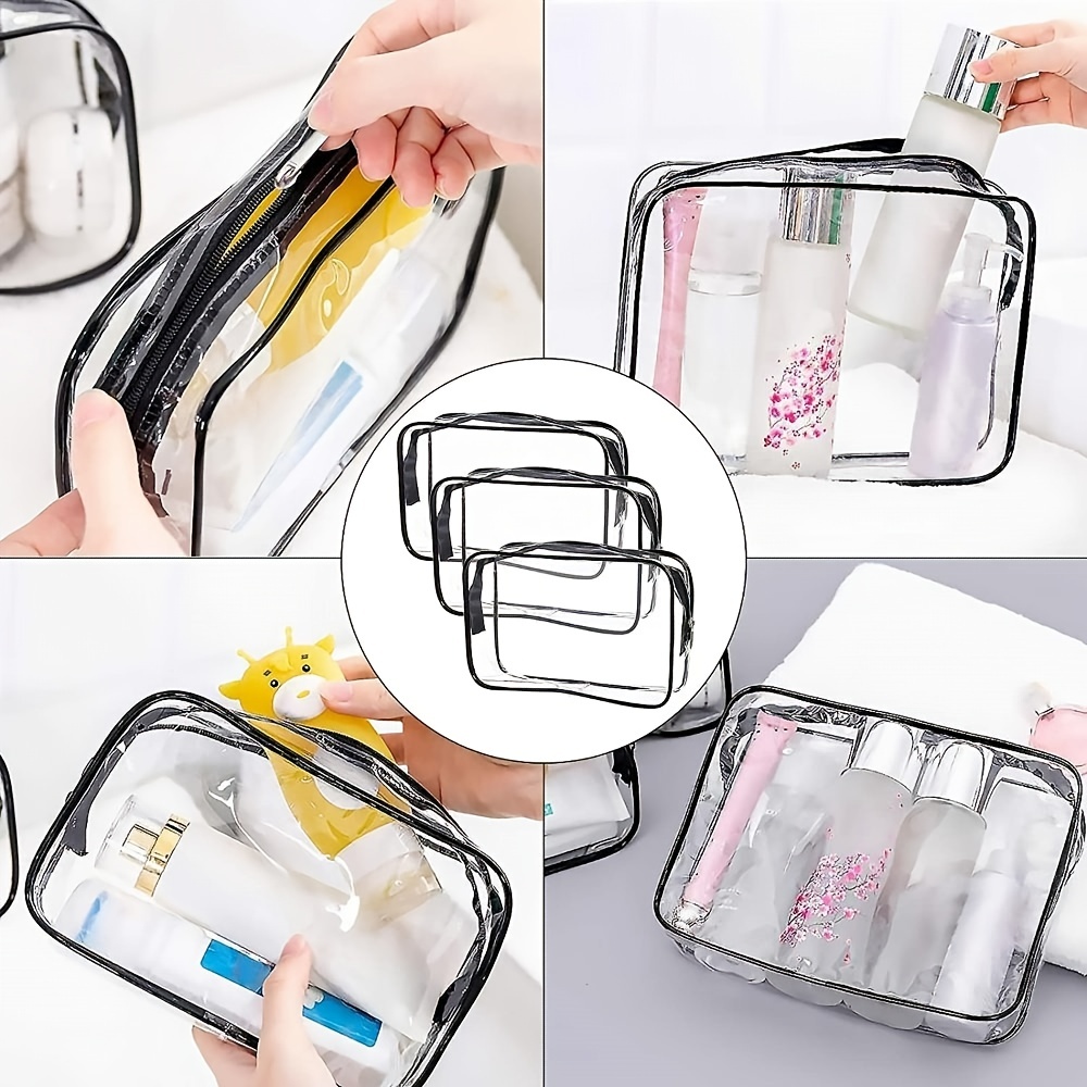 Clear Toiletry Bag Quart Size Bag Travel Makeup Cosmetic Bag PVC