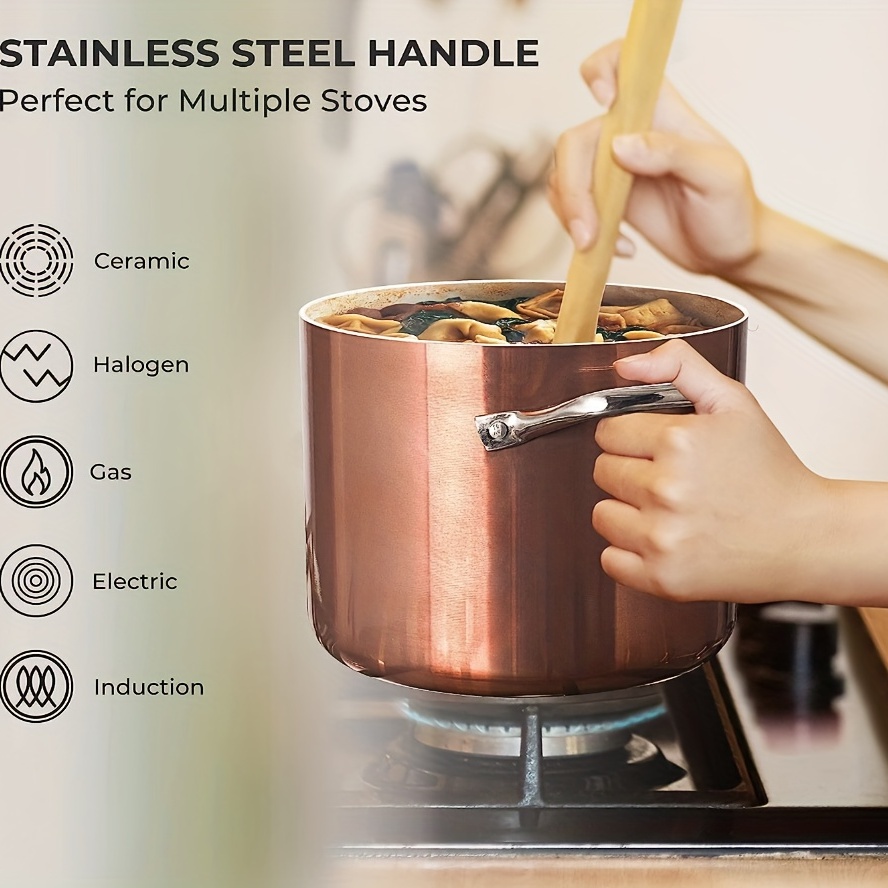 2023 Stainless Steel Handle Cooking Pot with Lid Dutch Oven Gas Stove  Induction Soup Milk Cooking