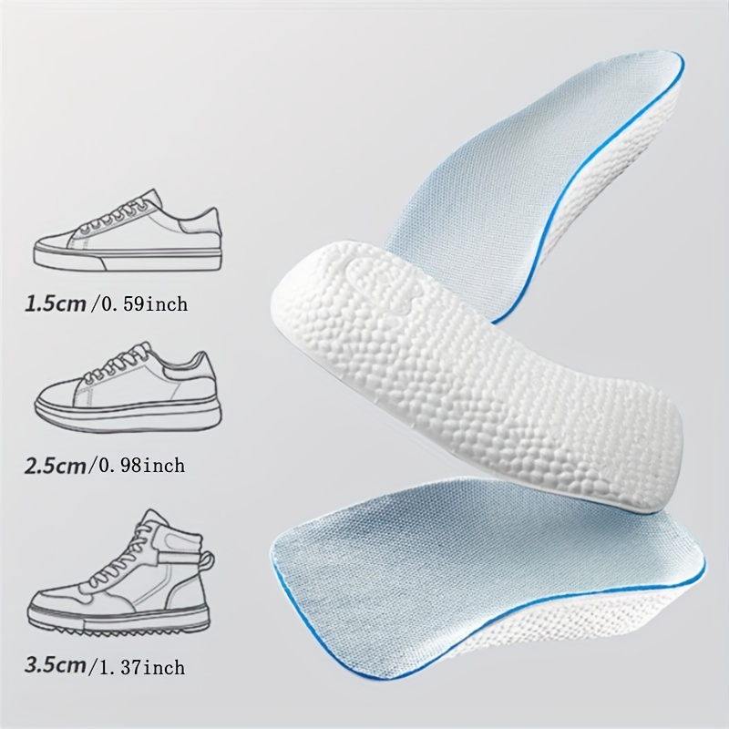 Height-Boosting Insoles for Both Men And Women, Designed to Be Discreet And Breathable, Providing Comfort And Support in Sneakers with a Heel Lift Made from EVA Material.