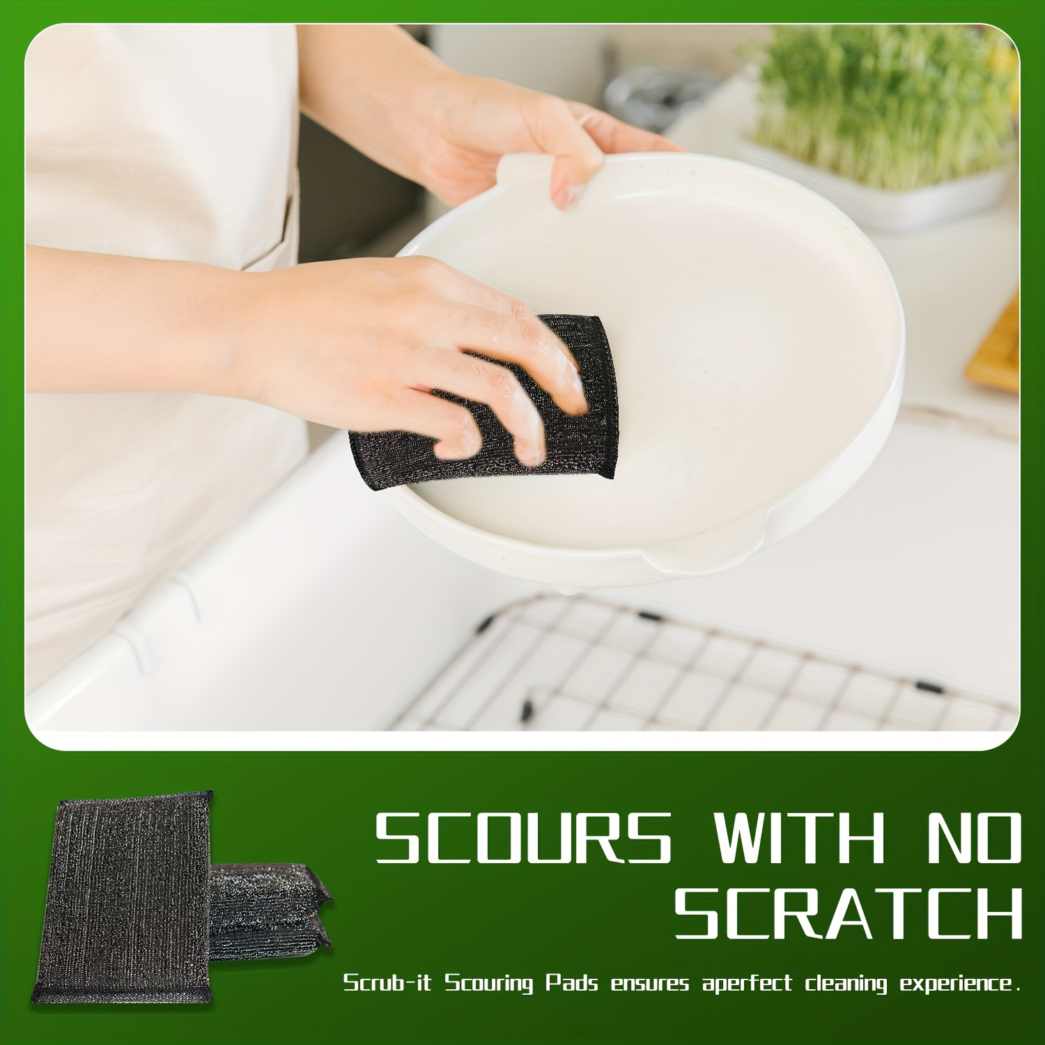 Mesh Dish Cloths Scrub Tough Stains, Without Scratching Cookware