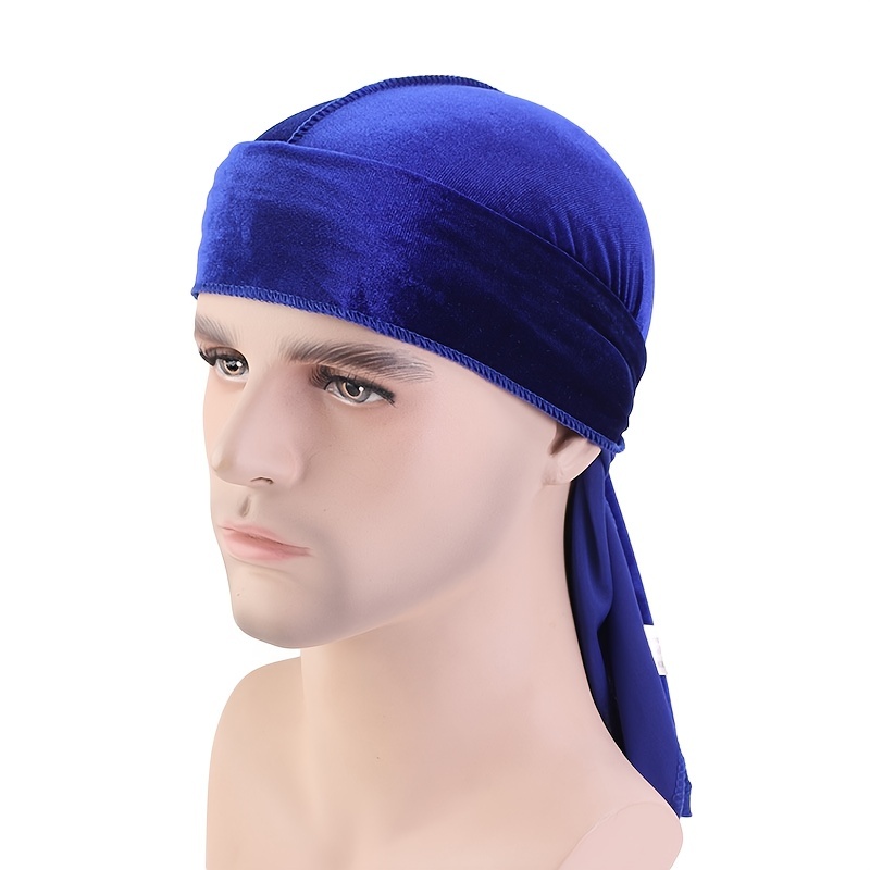 Pure Velvet Durag For Men,breathable Bandana, Long Tial Pirate Hat