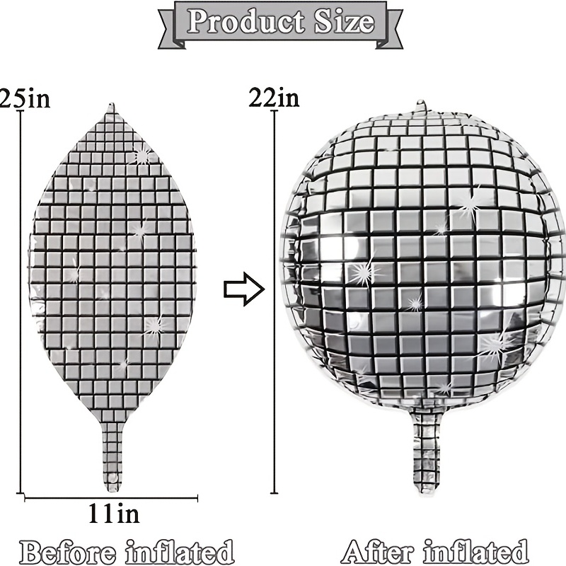 Disco Ball Balloons In Different Sizes 4d Large Disco - Temu