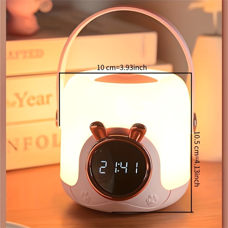 1pc Luce Notturna Con Sveglia E Timer Automatico, Luce Notturna Portatile  Ricaricabile Da 1800mAh, Controllo Remoto