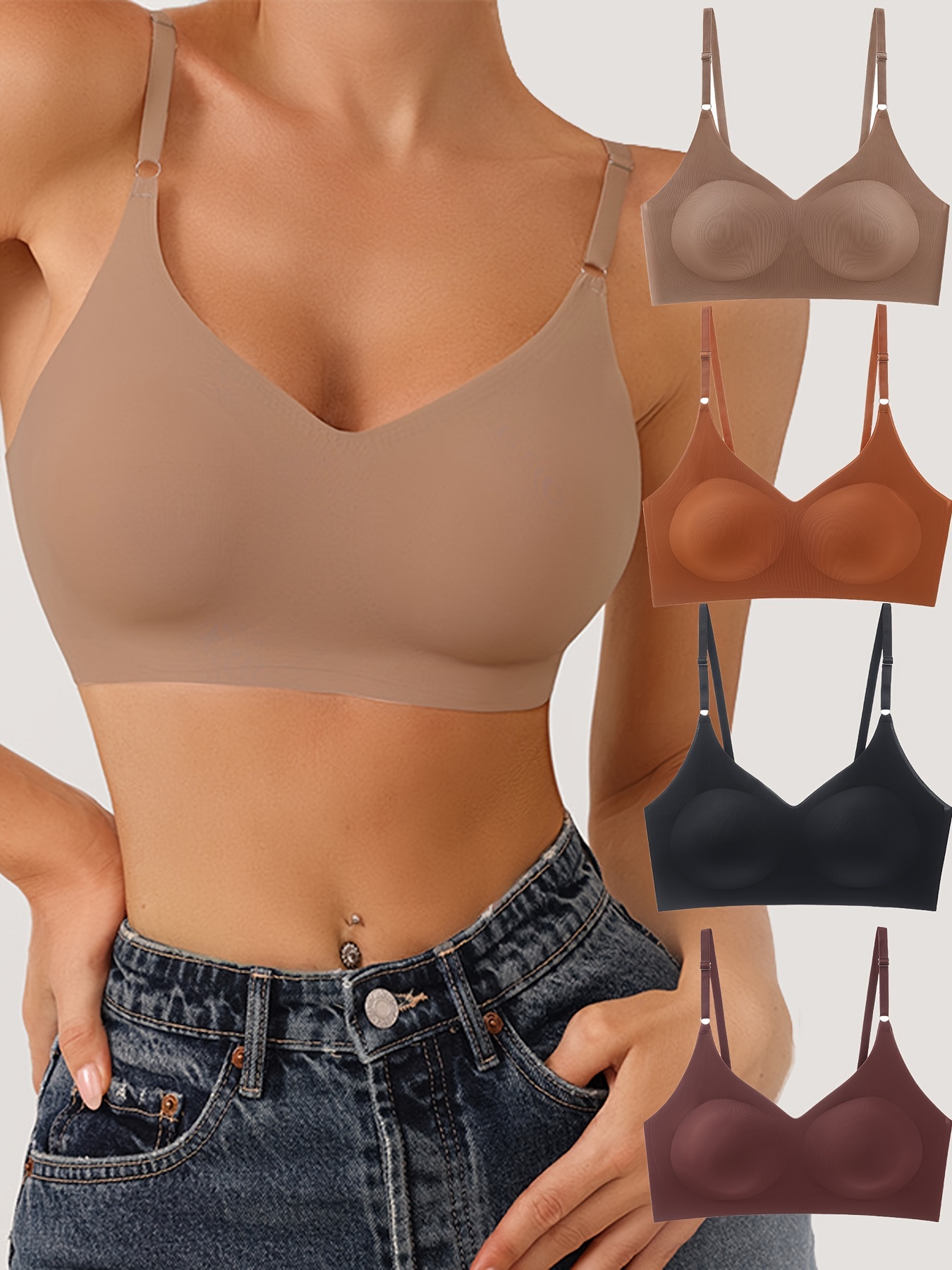 Genie Bra, Women's Dream, Bra Seamless, Bust Support w/, Convertible  Straps Choice of Color/Size