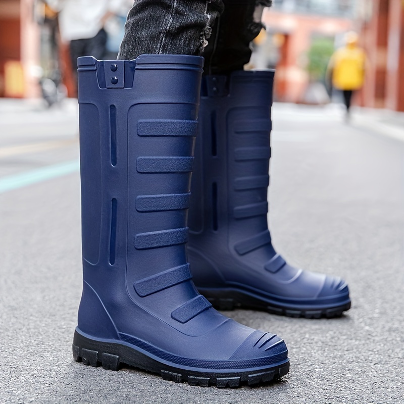Men High Top Rain Boots, Wear-resistant Waterproof Non-slip Rain Shoes For  Outdoor Walking Fishing