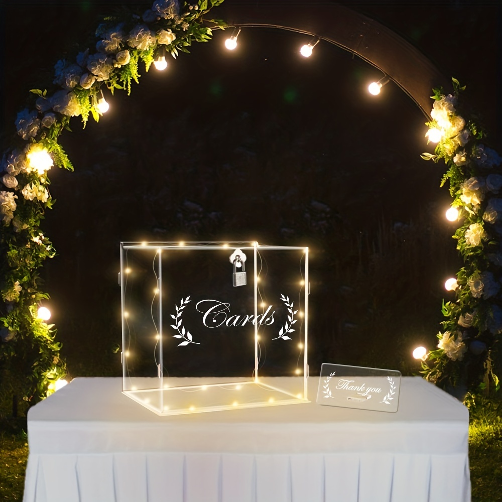 Acrylic Wedding Card Box For Wedding Reception Clear Gift - Temu