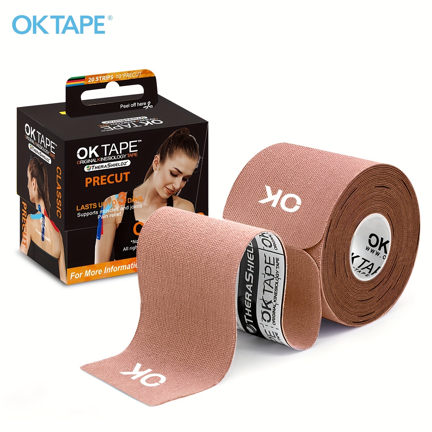 4 Rolls Kinesiology Tape Waterproof Breathable KT Tape Athletic Elastic Tape  16.5ft Uncut Rolls for