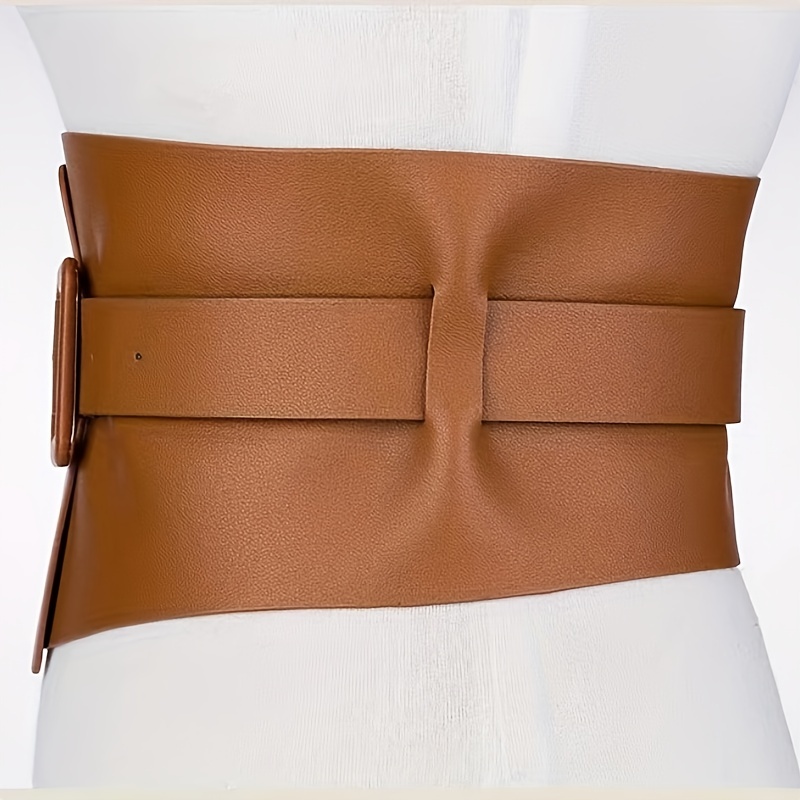 Trendy Extra Large Wide Belts Classic Square Buckle Solid - Temu