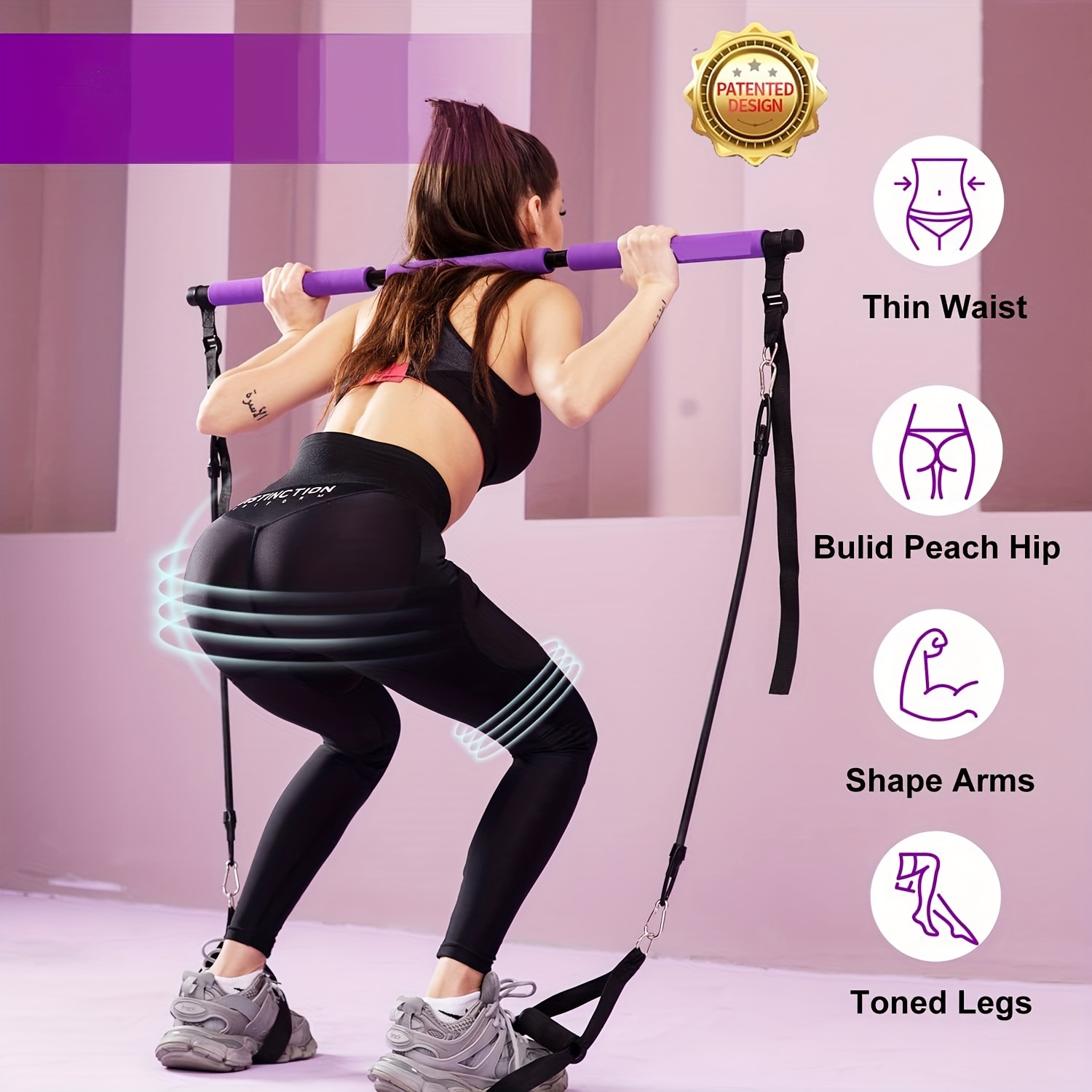 Portable Pilates Bar Kit With Resistance Bands For Men And - Temu