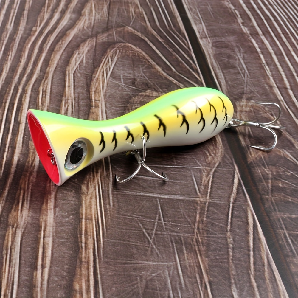 justharion Outdoor Fishing Simulation Bait Big Mouth Popper Fish Lure  Lifelike Single Hook Hard Crankbaits