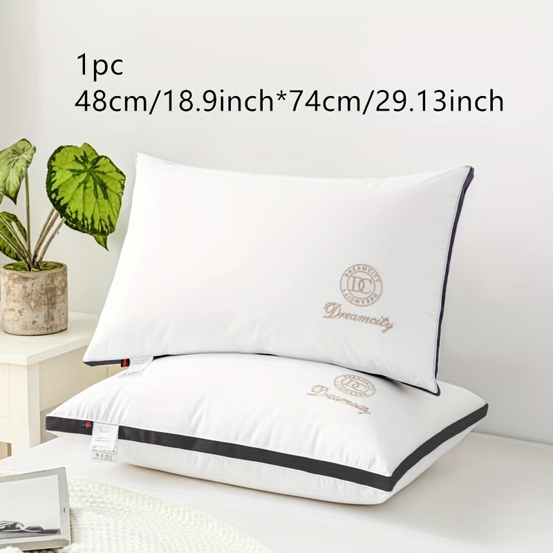 Soft Microfiber Bed Pillows Sleeping Fluffy Fiber Filled - Temu