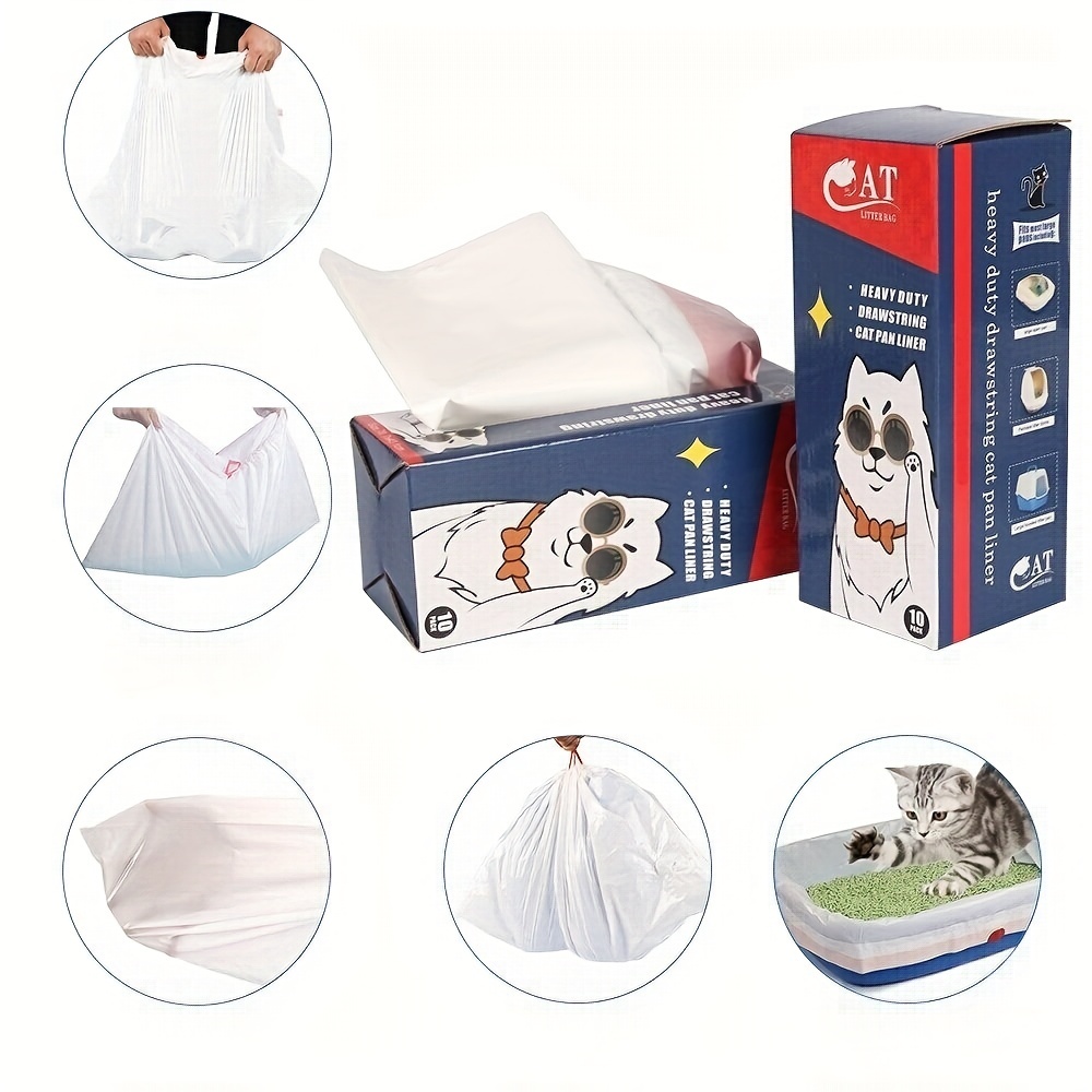 Upgraded Version Tear Free Thickened Drawstring Cat Litter Basin Garbage Bag  Cat Litter Bag Cat Toilet Lining Cat Litter Collection - Temu