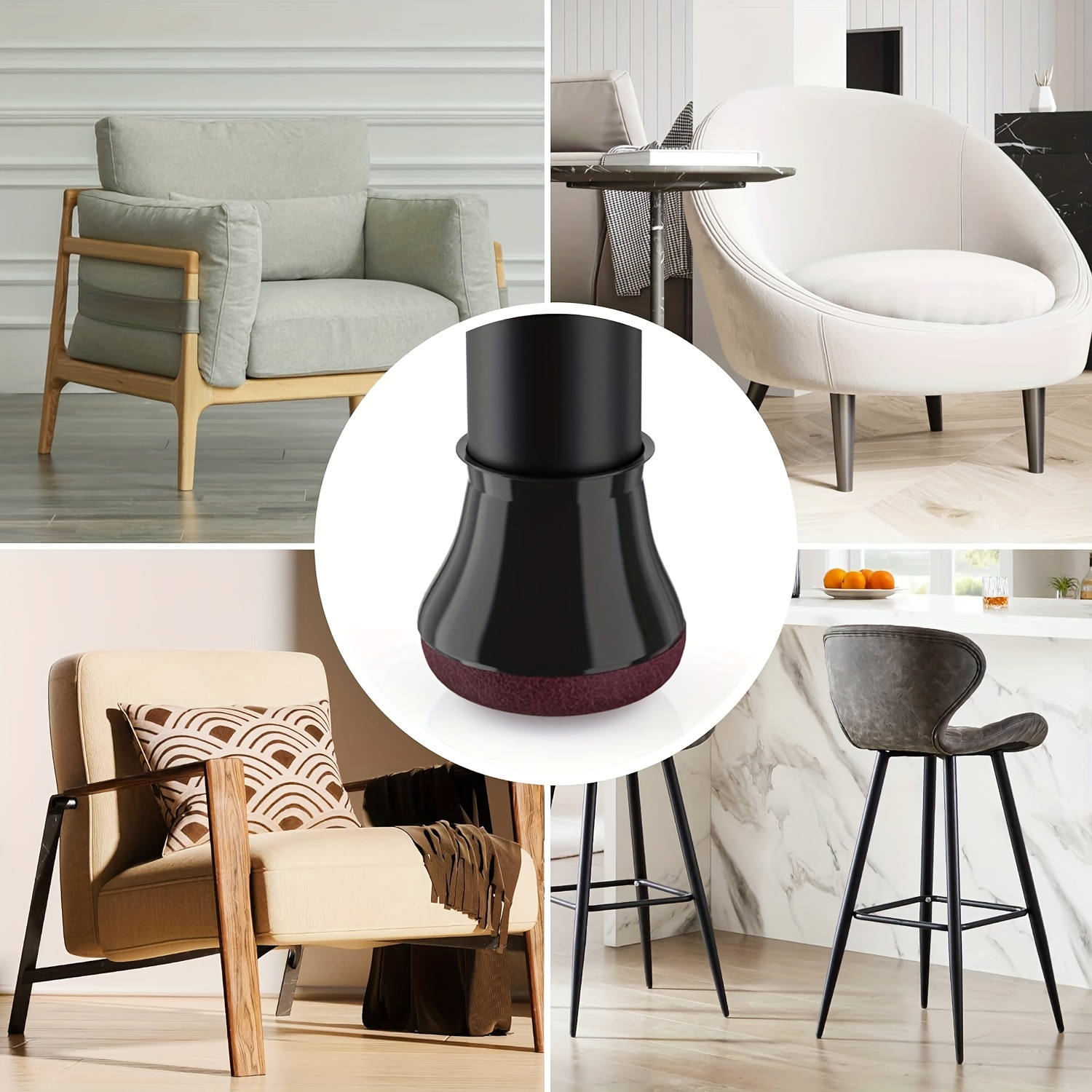 16pcs black silicone chair leg covers polished Temu Ireland