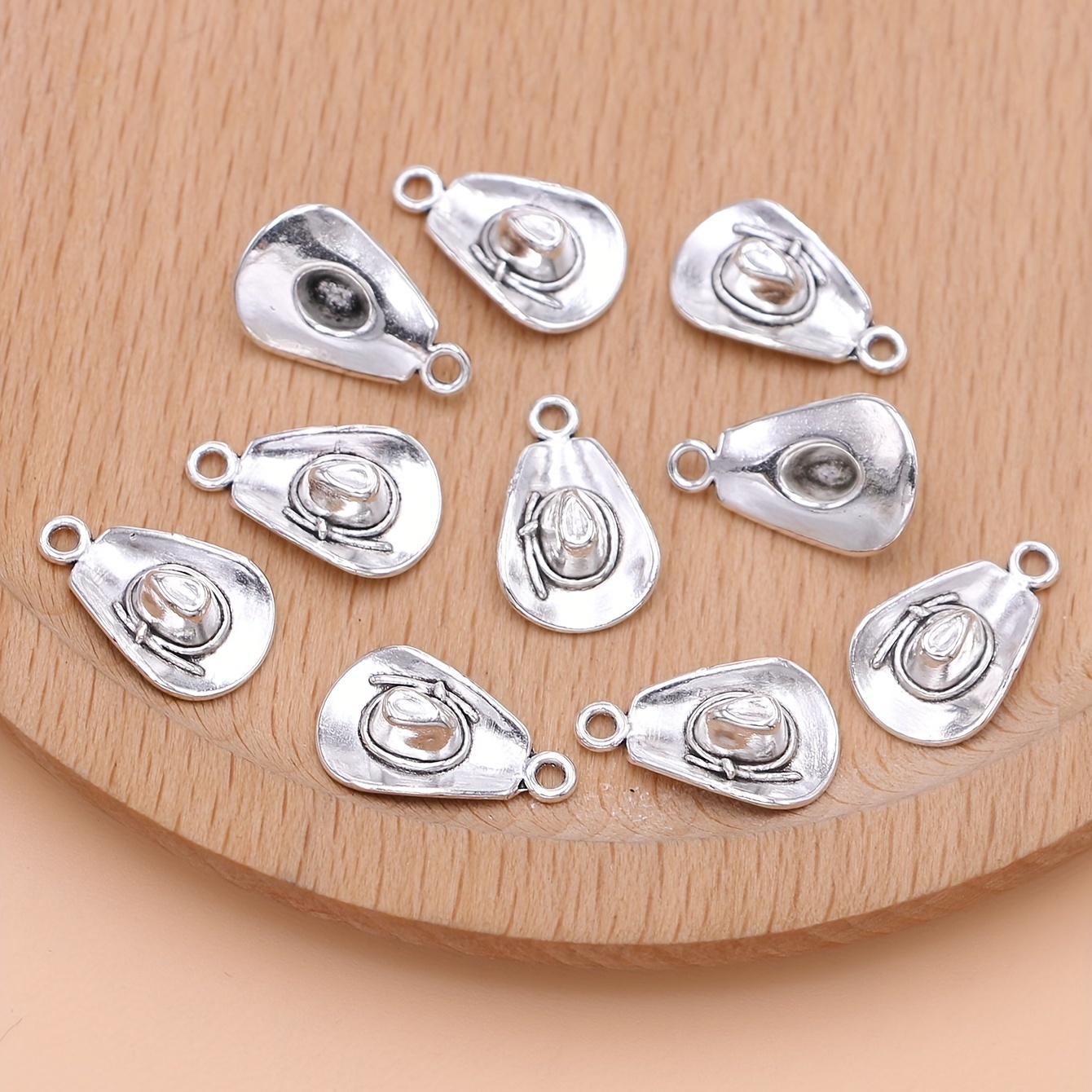 Silvery Plated Cowboy Hat Creative Charm Pendant Fashion For - Temu Finland